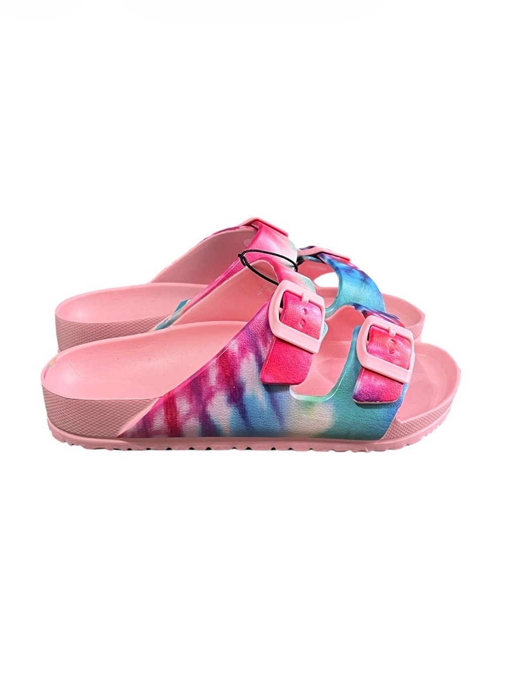 west loop Pink Tie-Dye Adjustable Slide Sandals for Kids size 13/1